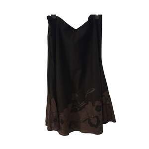 Chico’s Black Flared Skirt with Brown Sequined Hem Women’s Size 3 XL Size 16